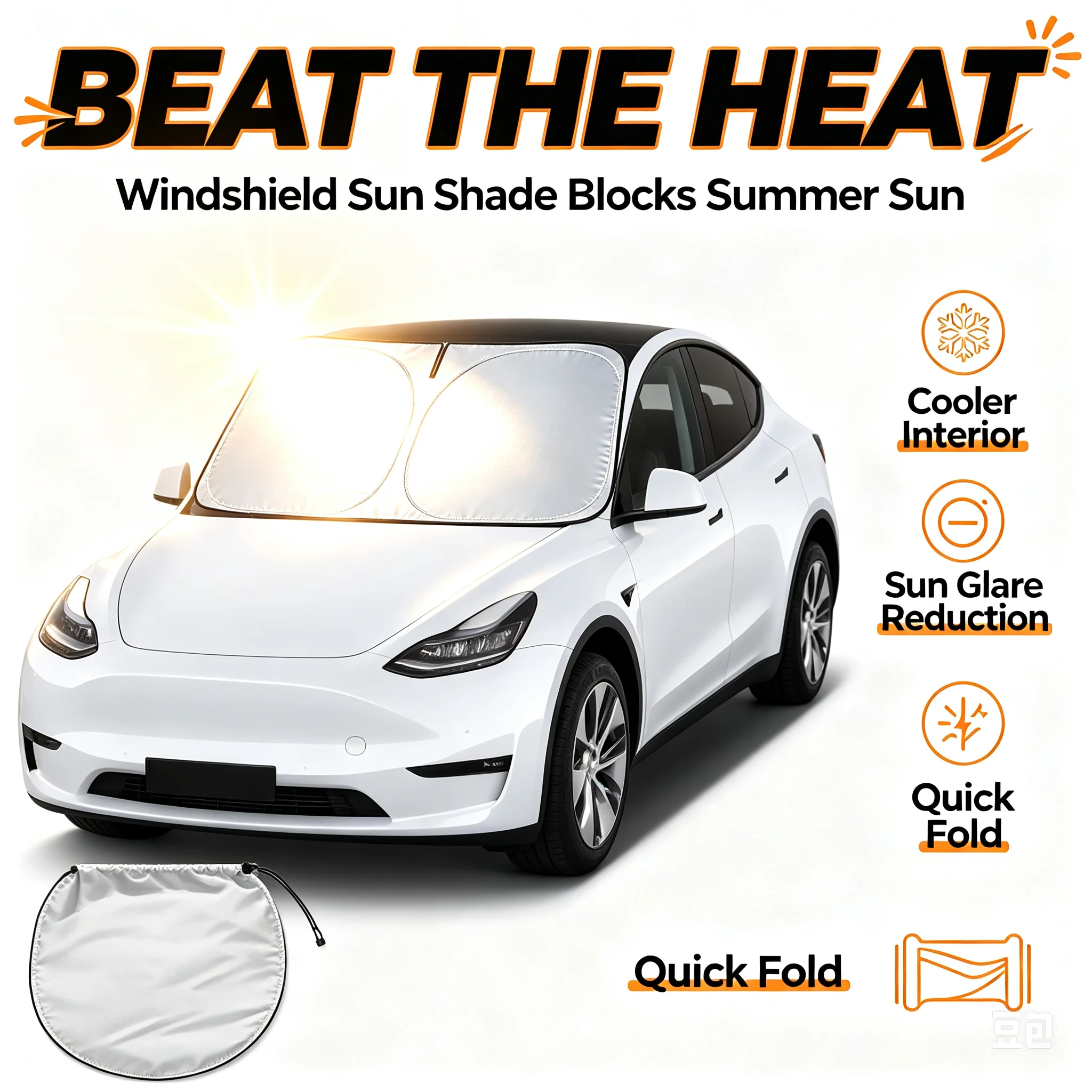 Windshield Sun Shade - Autozonnescherm voorruitzonnescherm Warmte-isolatie Zomerkoeling Auto-accessoires Fysieke