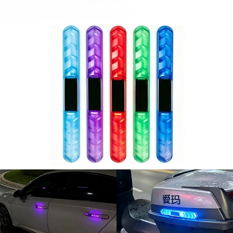 Car Door Handle Protector - 1Pc Solar LED Strobe Flitslicht Auto