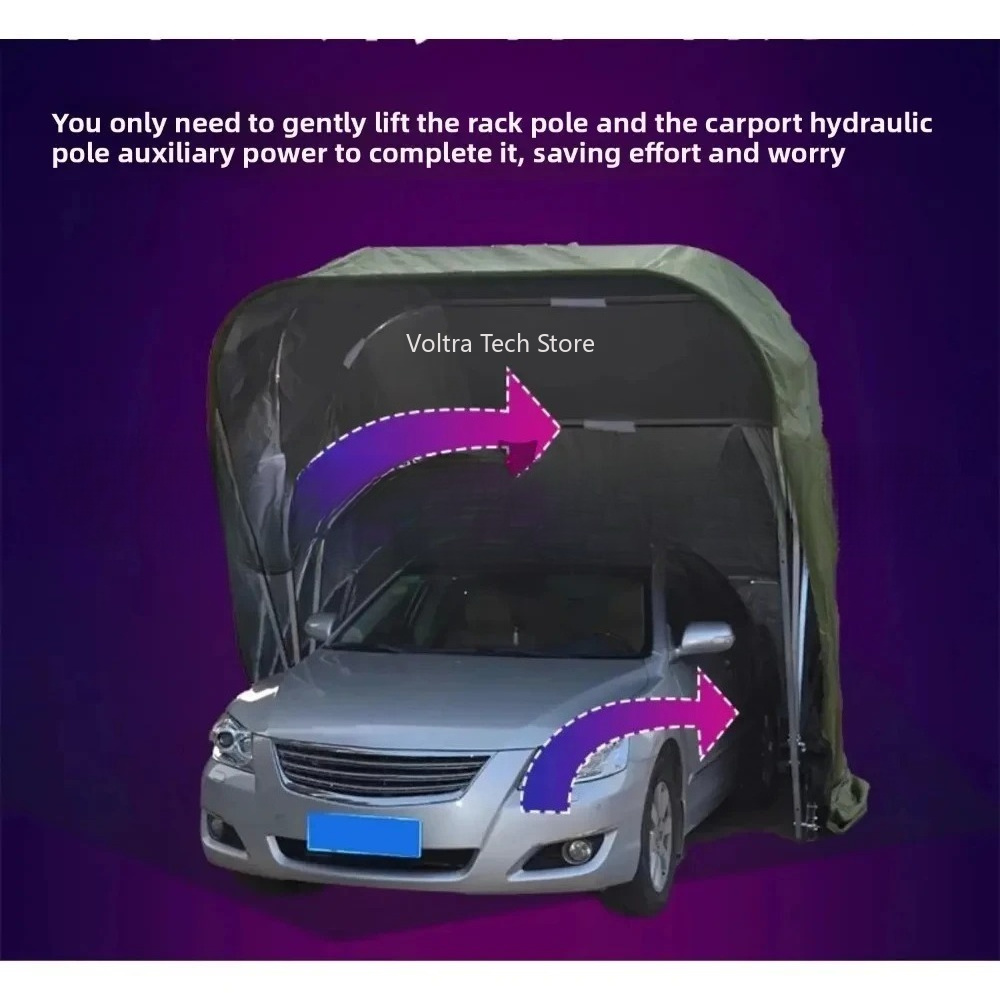 Automatic Car Sunshade - Volledig automatische, mobiele, opvouwbare carport garage,